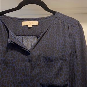 Black and Navy Cheetah Blouse